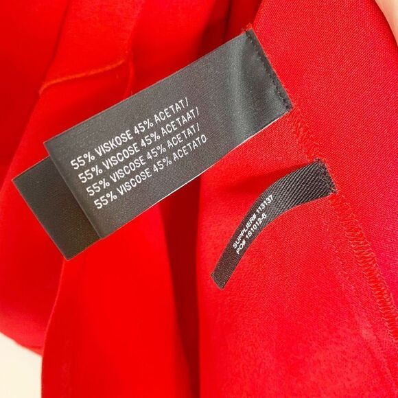 Ralph Lauren Black Label Red Long Sleeve Viscose Acetate Blouse Women’s Size 6 S - Picture 5 of 8